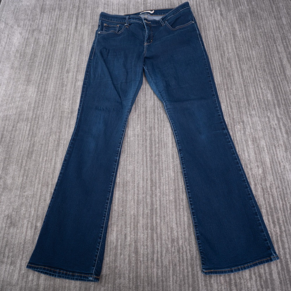 Levi's 315 Shaping Bootcut Jeans Women 14W L Blue Good Dark Wash Stretch Denim